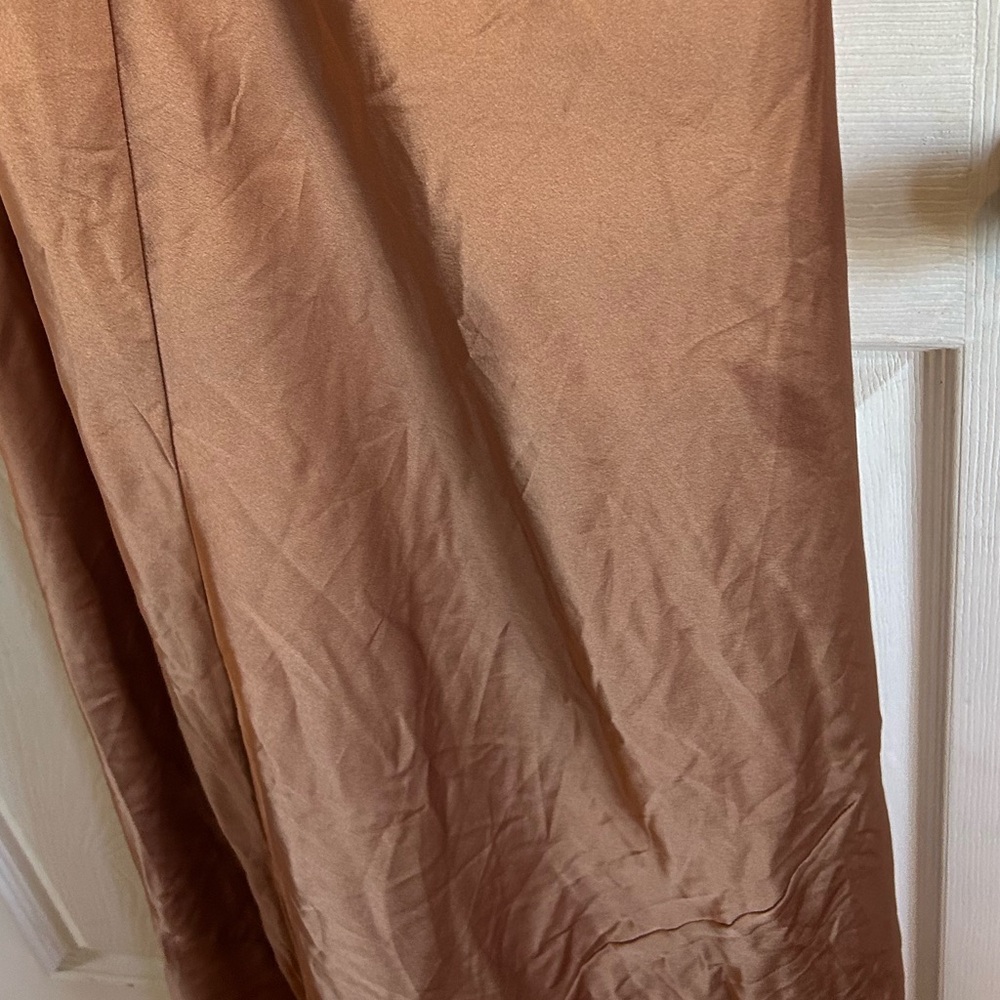 SMYM Jasmine Halter Maxi Dress in Copper Luxe Satin - Picture 8 of 11